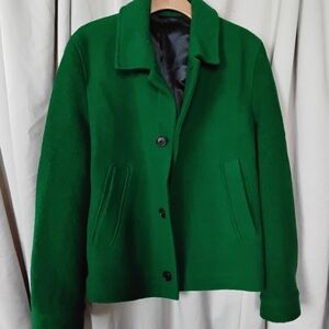 Zara Women's Vibrant Green Pea Coat